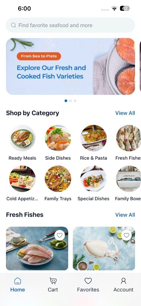 Fish Markets app home screen